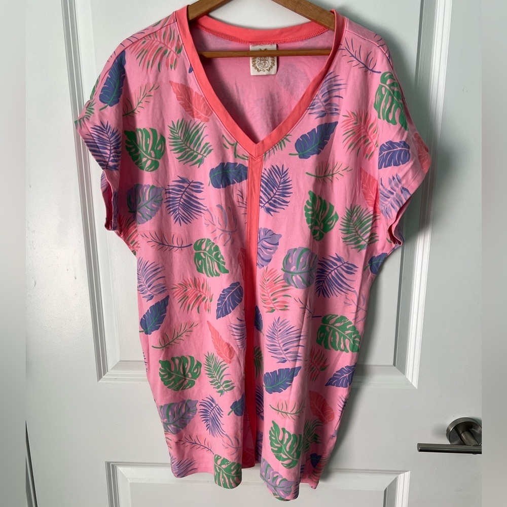 💌 TBBC Women’s Katie Cover Up in Caicos Canopy w/ Parrot Cay Coral size XS - Picture 2 of 6